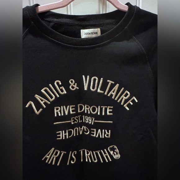 Zadig & Voltaire Black and champagne sweatshirt Large - Picture 3 of 7